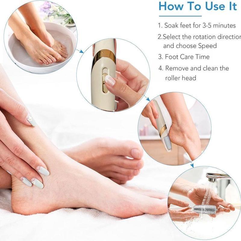 Electric Foot Callus Remover Tool, Portable Electronic Feet File Pedicure Tools, Waterproof Foot Scrubber File for Dead, Hard, Cracked Dry Skin, Nail Care, Cuticle Art, Manicure&Nail Art,2024 christmas gift foot grinder compact nail care pedicure tool