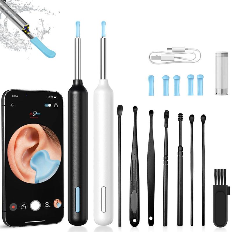 Ear Wax Removal Kit with Camera, 1 Box Ear Cleaner with 8 Counts Ear Pick Accessories, Earwax Removal Kit for Adults, Personal Care Products