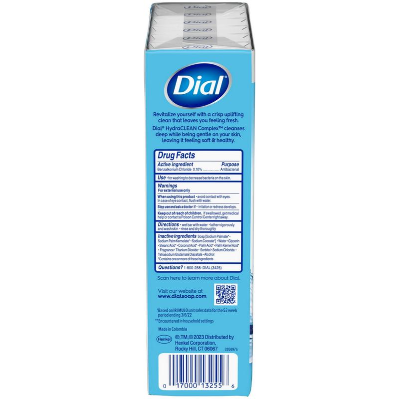 Dial Antibacterial Bar Soap, Refresh & Renew, Spring Water, 4 oz, 12 Bars (PREESHIP)