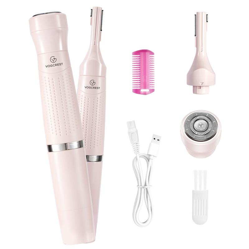 Women's Eyebrow Trimmer & Facial Hair Remover 2 in 1 Double Rotating Blades Painless,Hypoallergenic,Rechargeable,USB Charging Stainless Steel Comfort