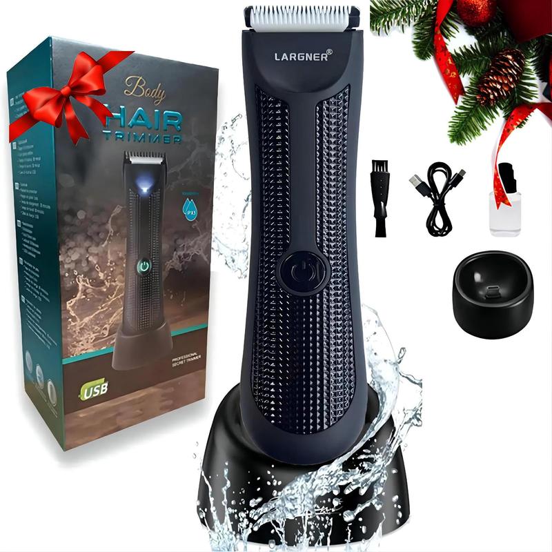 Electric Groin Hair Trimmer, Waterproof Wet Dry Body Clippers, Standing Recharging Base Ultimate Male Body Hair Razor, Stocking Filler, Thanksgiving Christmas Gifts, Winter Gift Set