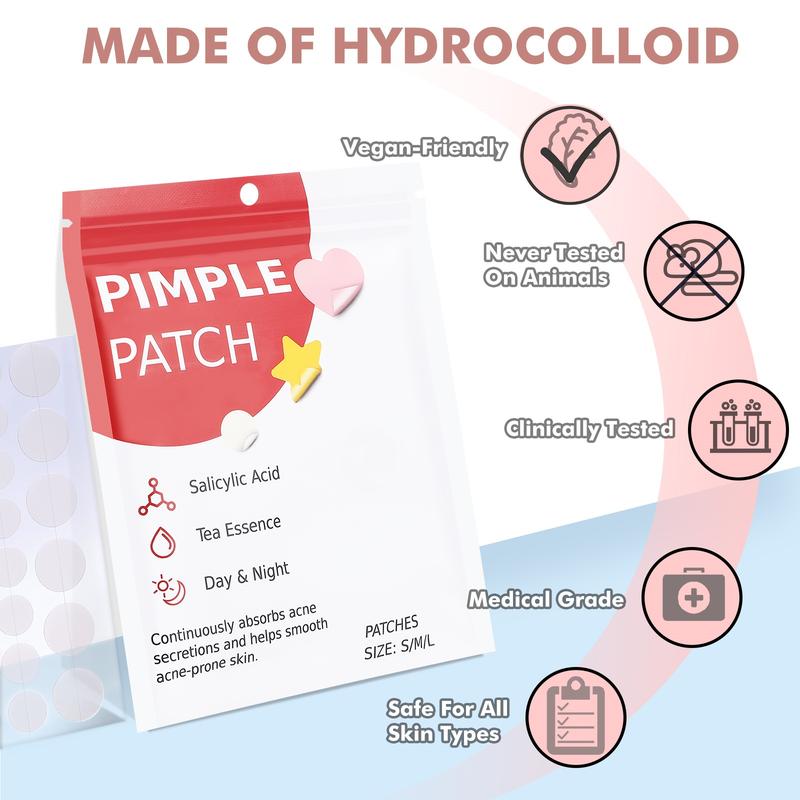 Hecmoks Pimple Patches for Face, Hydrocolloid Acne Patches, Cute Star Zit Covers, Colorful Spot Stickers with Tea Tree, Salicylic Acid & Cica Oil| 3 Sizes Skincare Calendula Skincare Calendula Skincare Calendula Skincare Calendula Matte Uv