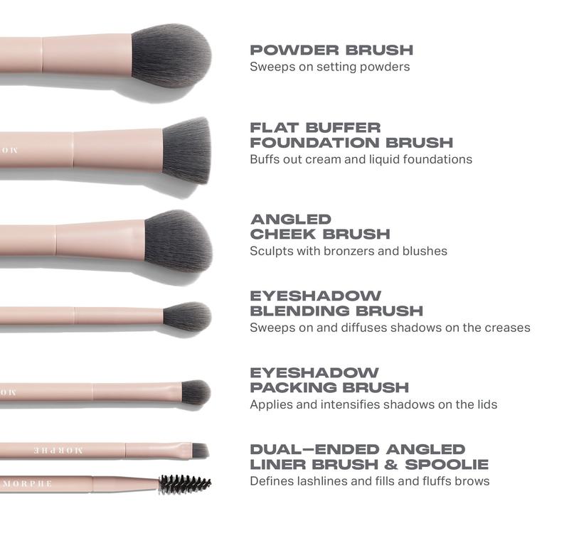 Morphe Travel Shaping Essentials Bamboo & Charcoal Infused Travel Brush Set