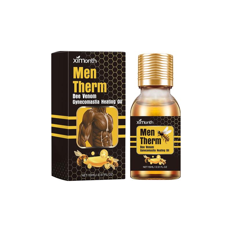 Male Shaping Care Liquid | Bee Venom, Ginseng Extract, Men's Body Warming Oil, Massage Oil, Firming Chest Line, Chest Muscle Massage & Body Contouring 15 30ml Body Care Comfort Cosmetic