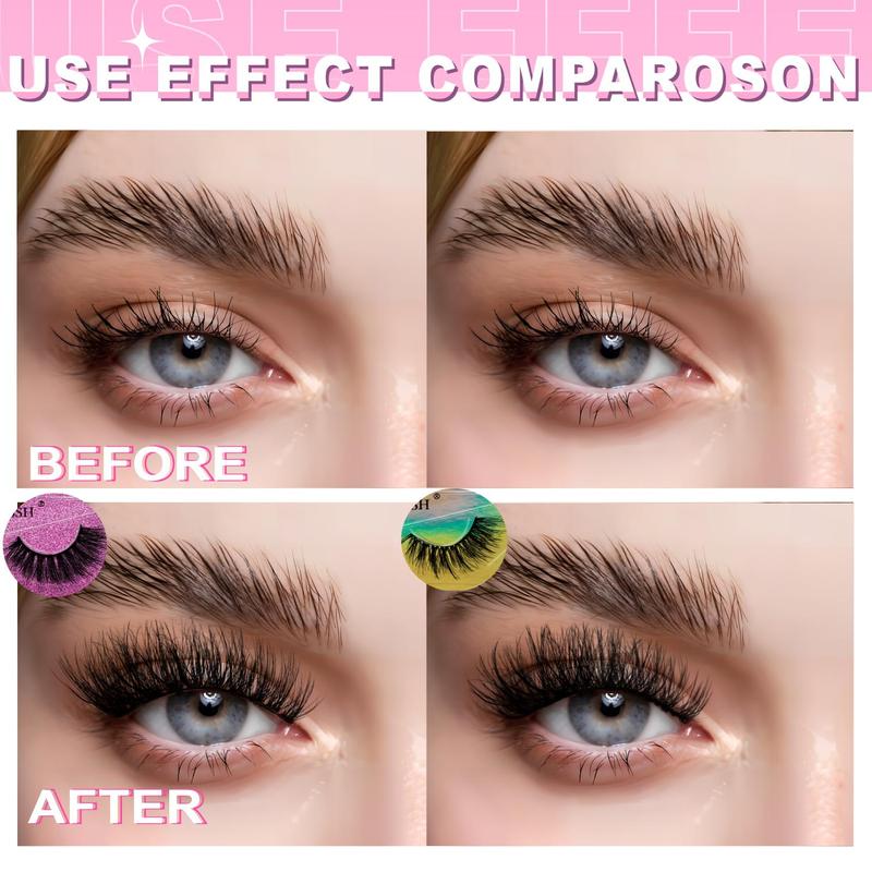 17 18mm Volumized False Eyelashes, 54 Pairs Natural Look Eyelash Extensions, Self Grafting Curl Eyelashes, Eye Makeup Enhancement False Eyelashes for Women & Girls