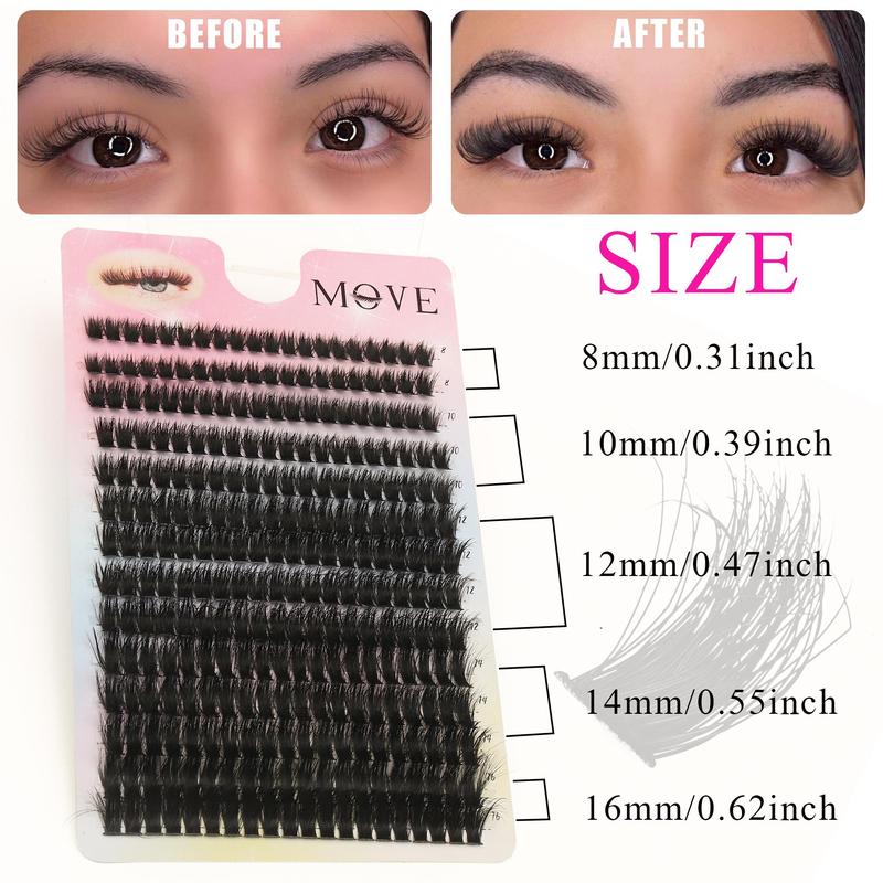 Curl Wispy Individual False Eyelash Kit, 280pcs set Natural Look Eyelash Extensions, Self Grafting Eye Makeup Enhancement, Christmas Gift