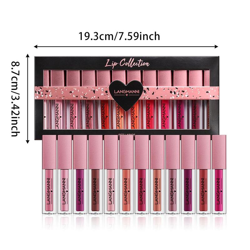 Long Lasting Lip Gloss Set, 12pcs Glossy Tinted Moisturizing Lip, Hydrating Glossy Lip Glaze Stick, Plumping Lip Oil Lip Stick for All Occasions Makeup for Girls and Women