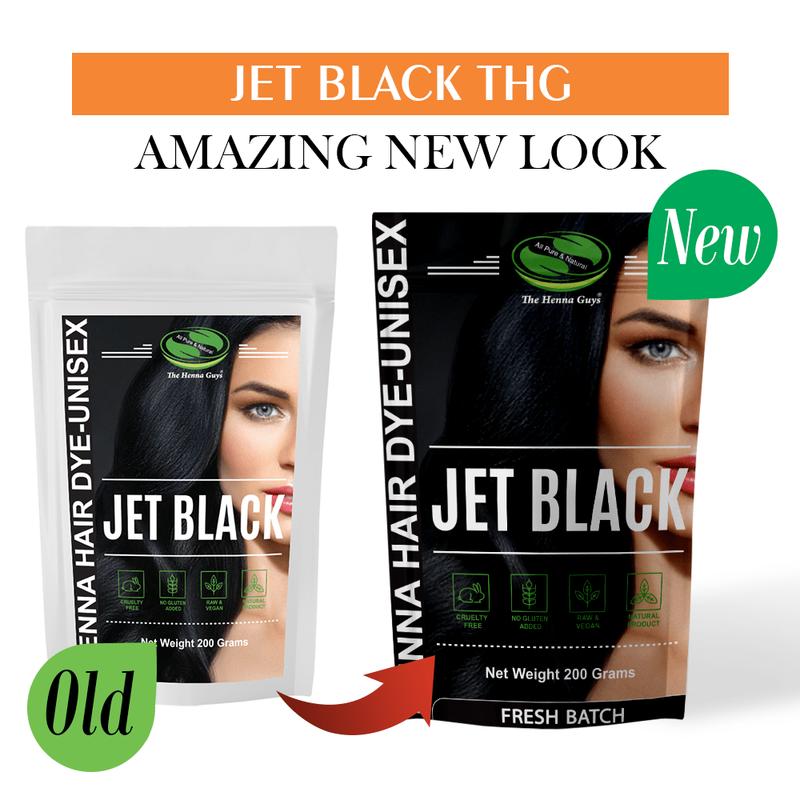 Jet Black Henna Hair Color Dye 200 Grams (2 Step Process) - The Henna Guys Hair Dye Haircare