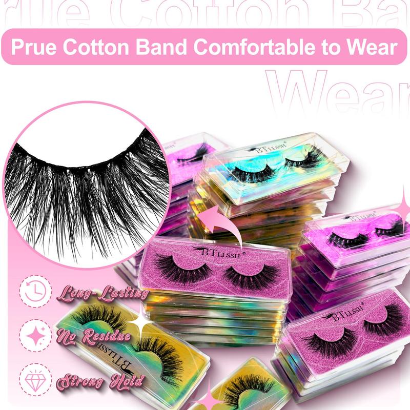 17 18mm Volumized False Eyelashes, 54 Pairs Natural Look Eyelash Extensions, Self Grafting Curl Eyelashes, Eye Makeup Enhancement False Eyelashes for Women & Girls