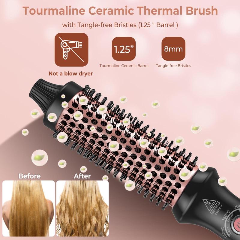 Electric Hair Curler, 1 Count PTC Heating Round Brush Ceramic Ionic Hot Brush, Hair Styling Tool for Home & Salon Use