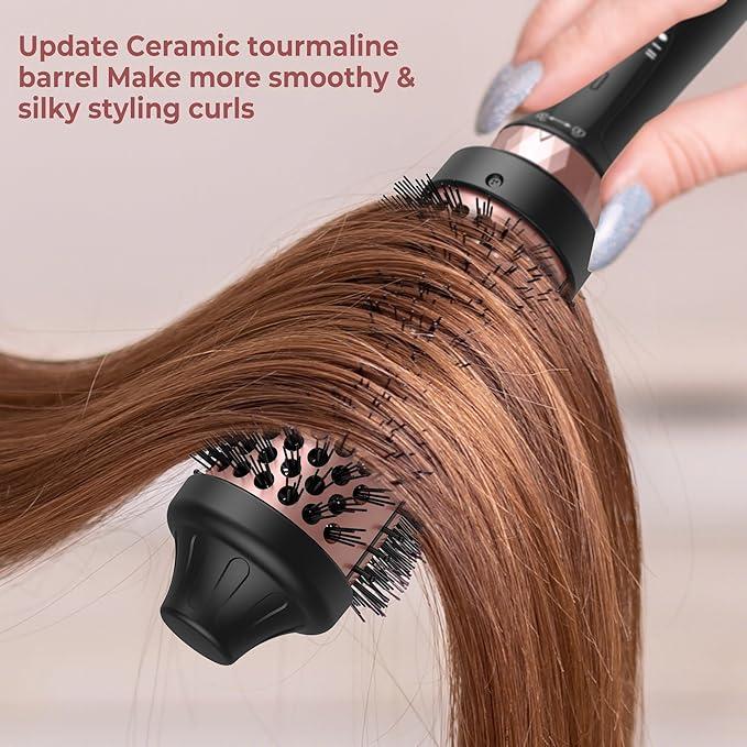 Wave Thermal Hair Brush, Thermal Hair Brush, Front Loading Brush lon Heated Round Brush, Heated Round Brush for NaturalCurly Hair, Easy to Use Hair Styling Tool for Women and Girls, Winter Gift