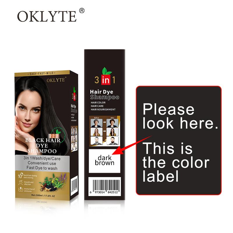 OKLYTE Hair Dye Shampoo - Semi-Permanent Gray Coverage - Up to 30 Days Lasting Results