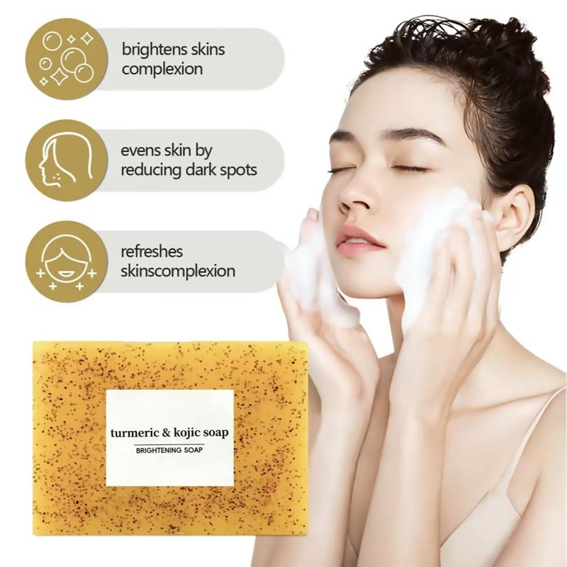 3PCS Lemon Turmeric KojicAcid Soap, Turmeric & KojicAcid Brightening Soap, DarkSpot Remove, Soap Body CareBody Wash Lemon Flawless Organicr, KojicAcid Soap