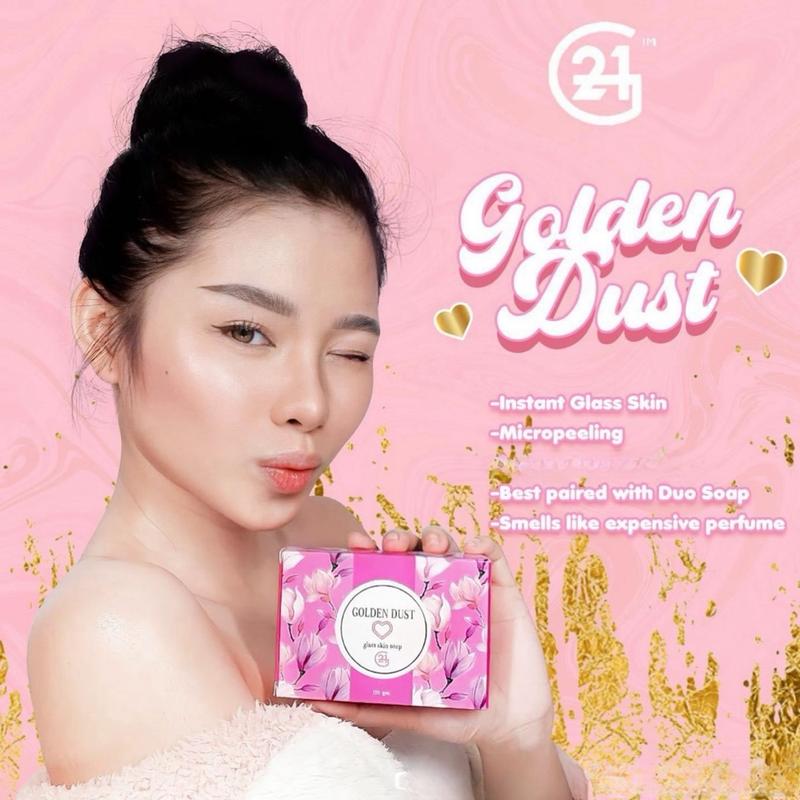 G21 Philippines Golden Dust Glass Skin Soap & Duo Soap with Kojic, Papaya, Honey & Oatmeal for Sensitive Skin - Facial