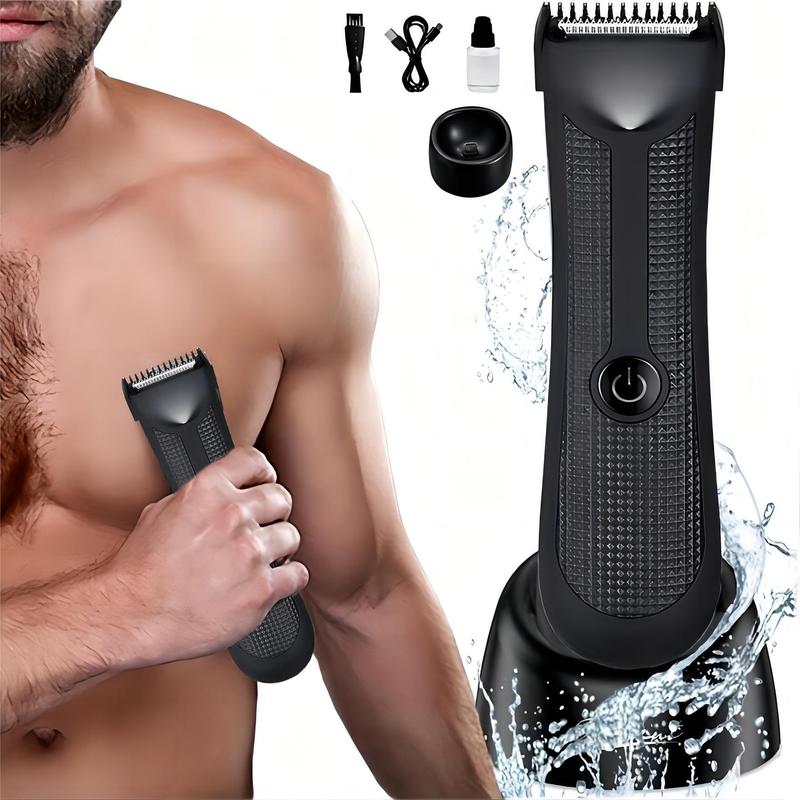 Electric Groin Hair Trimmer, Waterproof Wet Dry Body Clippers, Standing Recharging Base Ultimate Male Body Hair Razor, Stocking Filler, Thanksgiving Christmas Gifts, Winter Gift Set