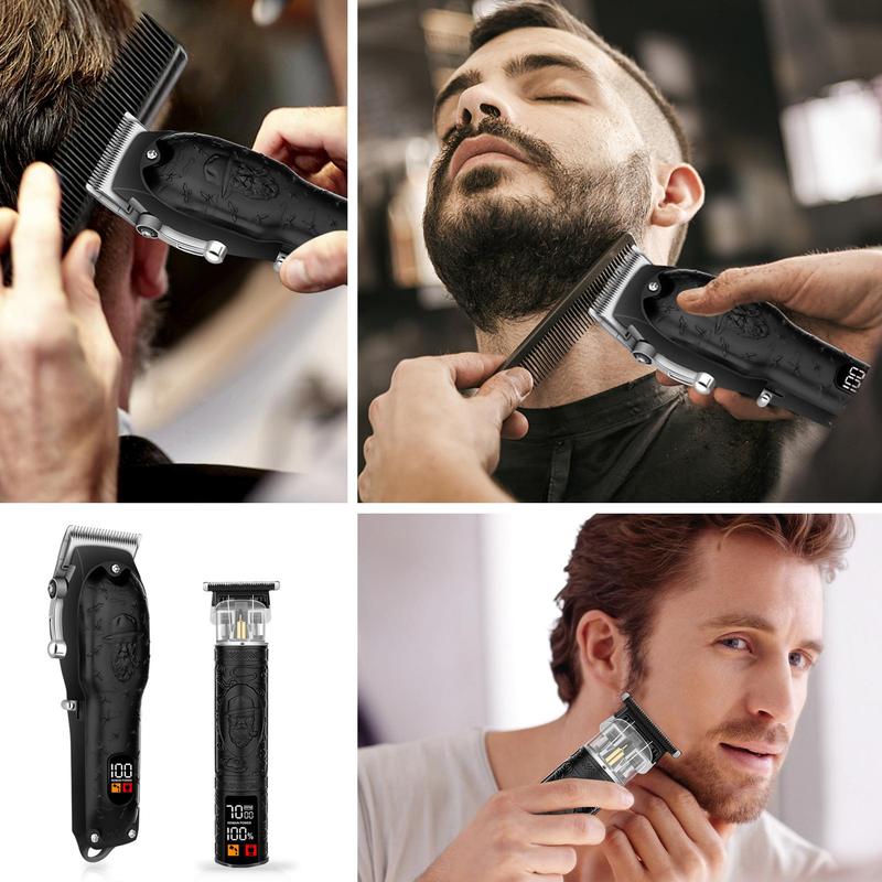 Professional Hair Clipper, USB Rechargeable Wireless Hair Clipper, Men's Hair Cutting Kit with Digital Display, Precise Comfort, Birthday Gift