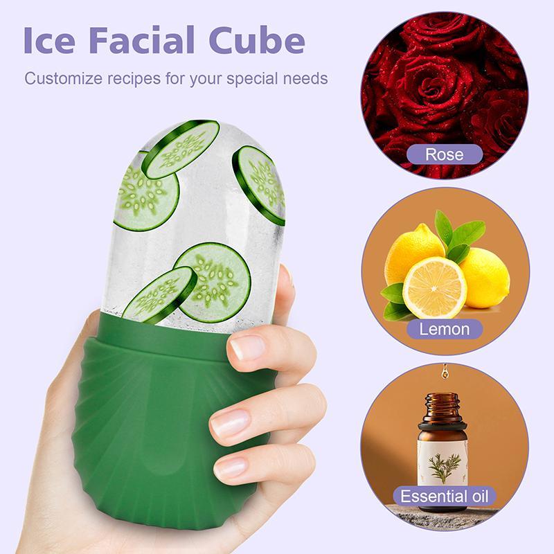 Spring Ice Face Roller for Face and Eye Puffiness Relief, 1 Count Multi-purpose Facial Massager for Enhanced Skin Care and Radiance, Ice Face Roller Molded Cube, Reusable and Leak Proof, Christmas Gift