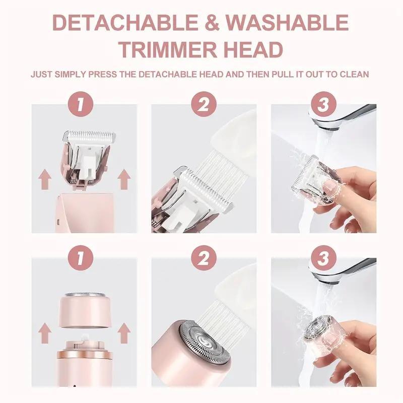 2 in 1 Electric Shaver, 1 Count Portable Rechargeable Wet & Dry Use Hair Removal Tool, Safety Hair Removal Tool for Women