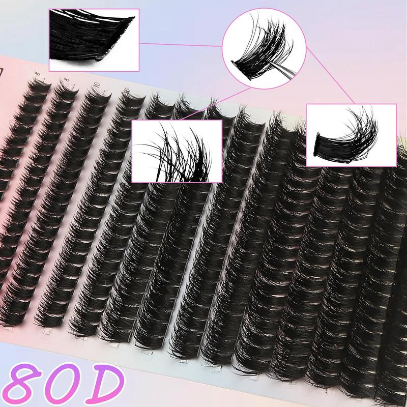 Curl Wispy Individual False Eyelash Kit, 280pcs set Natural Look Eyelash Extensions, Self Grafting Eye Makeup Enhancement, Christmas Gift