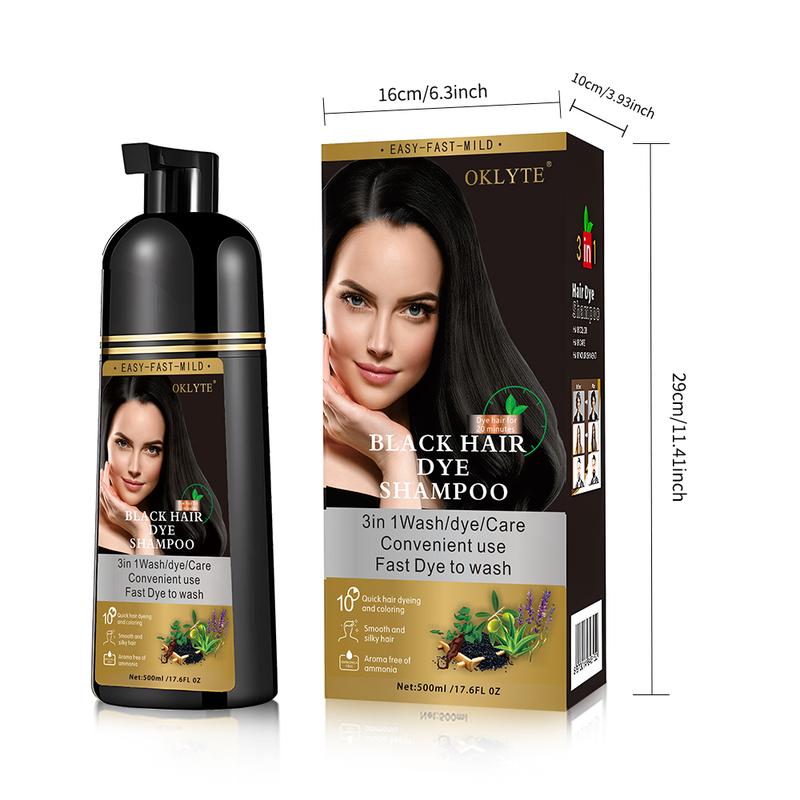 OKLYTE Hair Dye Shampoo - Semi-Permanent Gray Coverage - Up to 30 Days Lasting Results