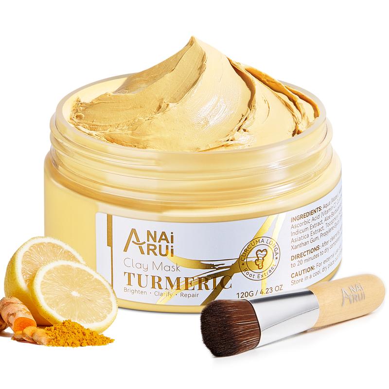 ANAiRUi Turmeric Face Mask with Vitamin C, Vitamin E, Kaolin Clay for Cleansing, Dark Spots Suitable for Oily Skin, Skincare SPA Pore Mask At Home