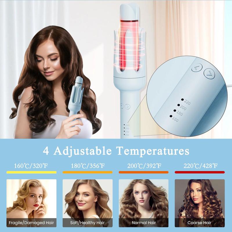 Electric Hair Straightener, 1 Count 4 Gear Temperature Control Hair Straightening Iron, Blitz Curler, Rotating Curling Iron, Professional Heating Hair Straightener, Hair Styling Tool for Beach Waves