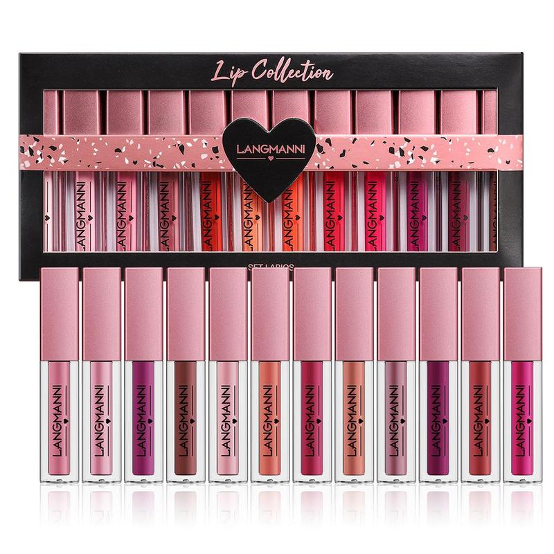 Long Lasting Lip Gloss Set, 12pcs Glossy Tinted Moisturizing Lip, Hydrating Glossy Lip Glaze Stick, Plumping Lip Oil Lip Stick for All Occasions Makeup for Girls and Women