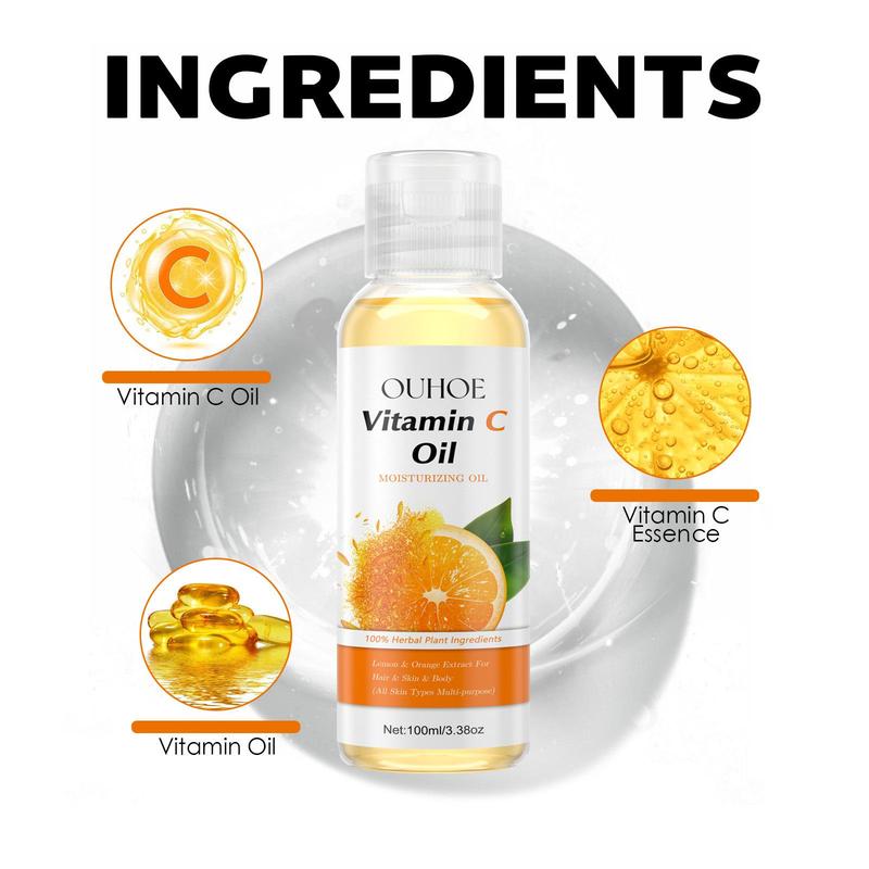 Vitamin C Essential Oil, Moisturizing Skin Care Essential Oil for Soothing Dry Skin, Hydrating & Nourishing Serum for Face & Body, Skin Care Product for Women