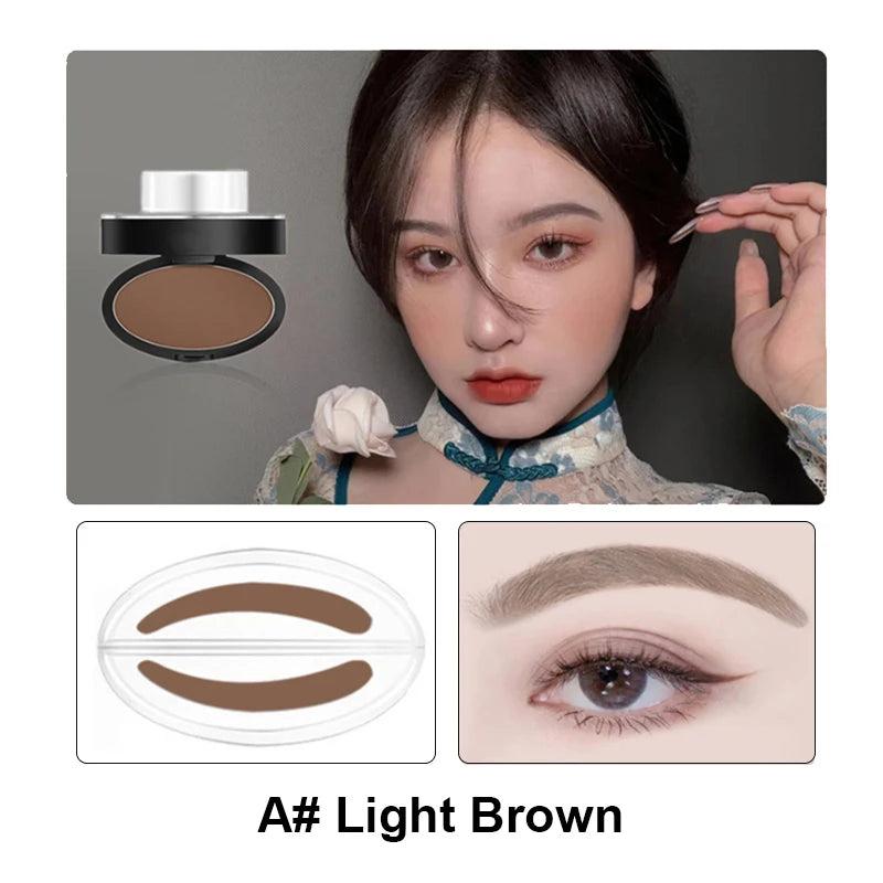 Eyebrow Powder Stamp Tint Stencil Kit Cosmetics Professional Makeup Waterproof Eye Brow Stamp Lift Eyebrow Enhancers Stencil Kit