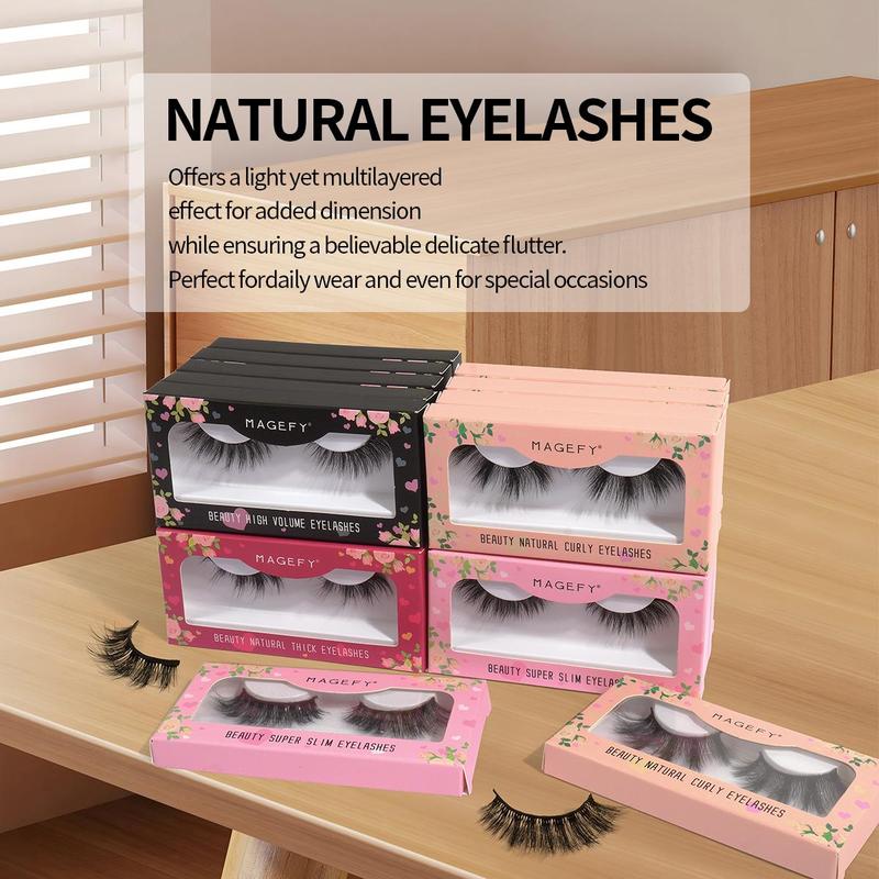 Fluffy False Eyelashes, 20 Pairs Natural Faux Lashes, Volumized False Eyelashes For Women And Girls Makeup Enhancement, Eyelash Extension Strip, Trending Products, Summer Gifts