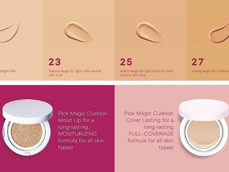 MISSHA Magic Cushion Foundation No.23 Natural Beige - Flawless Coverage, Dewy Finish, Easy Application