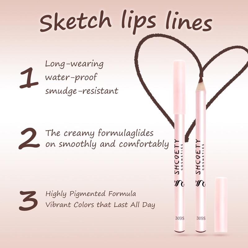 Moisturizing Long Lasting Lip Liner, 1 Count Waterproof Lip Liner Pencil, Easy Coloring Lip Liner Pen for All Occasions Lip Makeup, Girls & Women Makeup Accessories, Velvet Matt Finish Lip Gloss, Christmas Gift