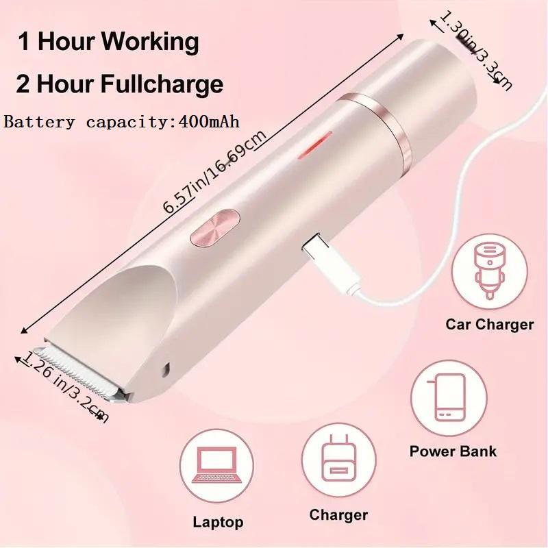 2 in 1 Electric Shaver, 1 Count Portable Rechargeable Wet & Dry Use Hair Removal Tool, Safety Hair Removal Tool for Women