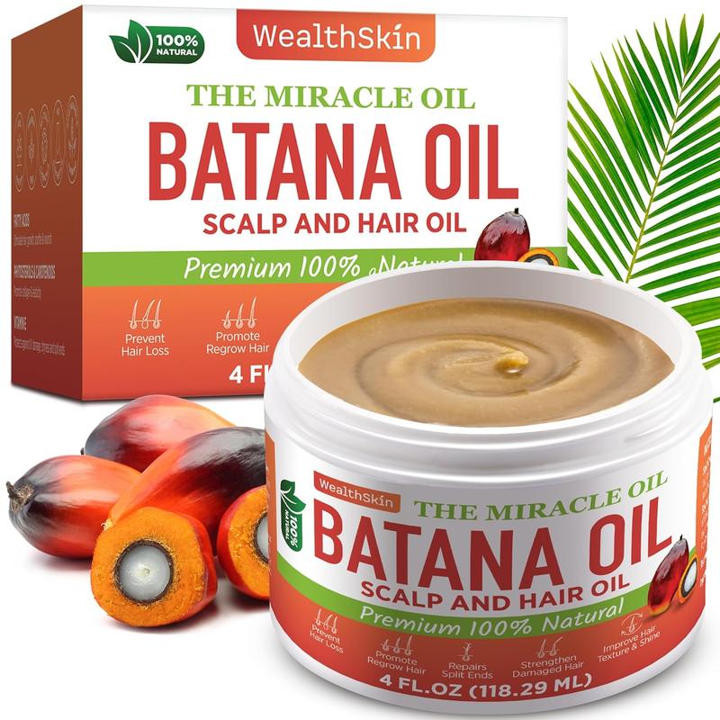 Batana Oil From Honduras Repairs Damaged Hair, Dr. Sebi Reduces Hair Loss, And Nourishes Scalp. 100% Pure, Ideal As Hair Mask Or Scalp Oil, 4oz