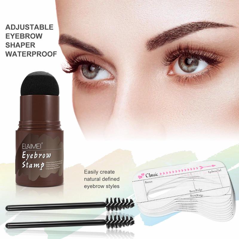 Eyebrow Stamp with Eyebrow Brush & Eyebrow Stencil Kit (13pcs set), Waterproof Eyebrow Stamp Powder, Eye Brow Makeup Tool Kit for Women and Girls