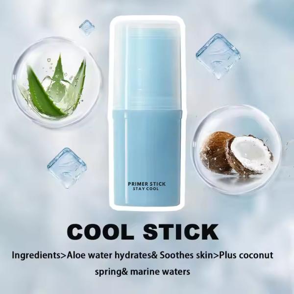 Christmas gift Stay Cool Hydrating Gel Primer Stick - Preps Skin for Makeup, Cooling Effect with Aloe Water, Vegan & Cruelty-Free Coconut Hyaluronic