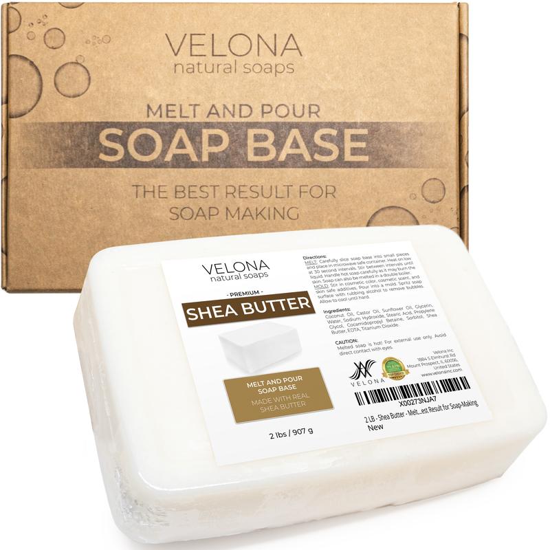 2 LB - Shea Butter - Melt and Pour Soap Base by Velona | SLS SLES free | Natural Bars for The Best Result for Soap-Making