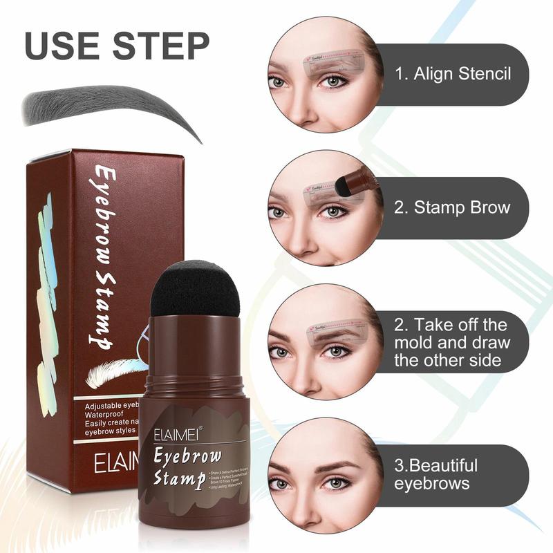 Eyebrow Stamp with Eyebrow Brush & Eyebrow Stencil Kit (13pcs set), Waterproof Eyebrow Stamp Powder, Eye Brow Makeup Tool Kit for Women and Girls