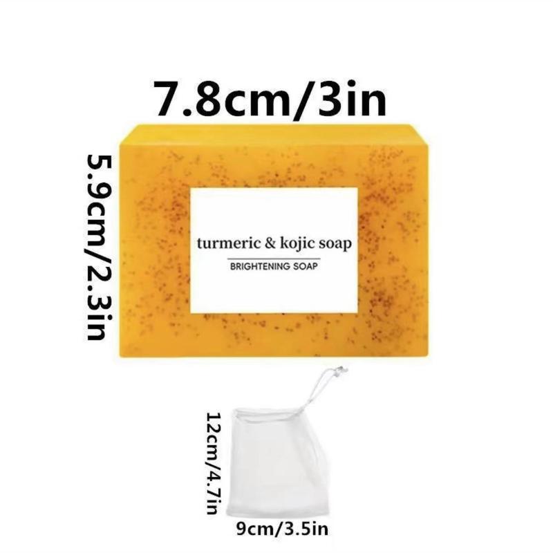 3PCS Lemon Turmeric KojicAcid Soap, Turmeric & KojicAcid Brightening Soap, DarkSpot Remove, Soap Body CareBody Wash Lemon Flawless Organicr, KojicAcid Soap