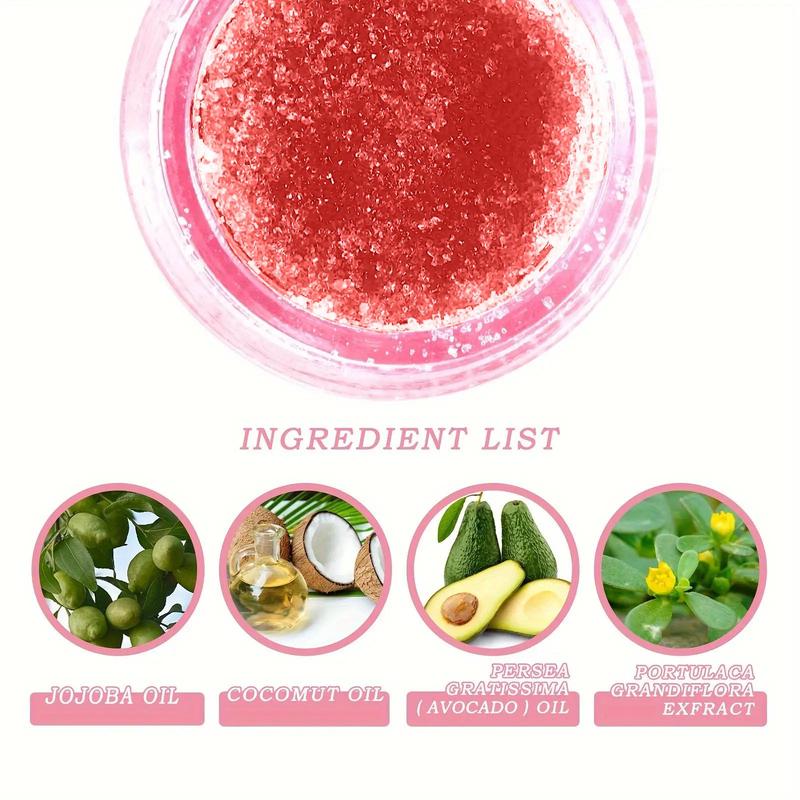 Peach Lip Scrub with Brush, Exfoliating Lip Scrub, Reducing the Look of Lip Lines, Lip Care Product for Women & Girls, Skincare Products