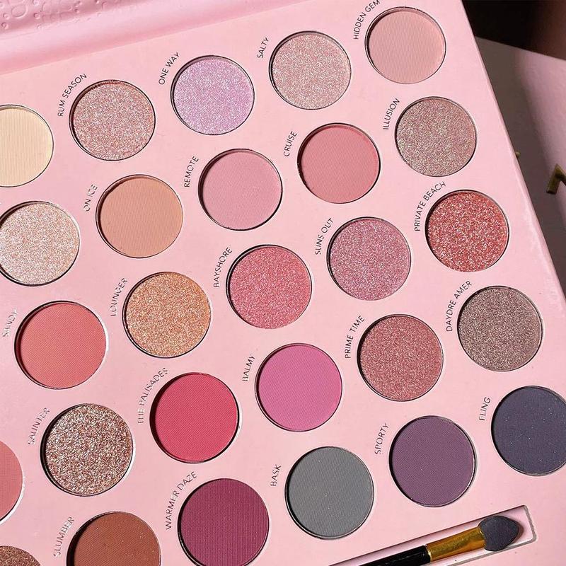 Matte & Glitter Eyeshadow Palette with Brush, 30 Color Eyeshadow Palette, Long Lasting Shimmering Eye Shadow Makeup Product