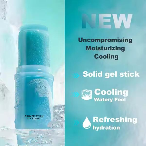 Christmas gift Stay Cool Hydrating Gel Primer Stick - Preps Skin for Makeup, Cooling Effect with Aloe Water, Vegan & Cruelty-Free Coconut Hyaluronic