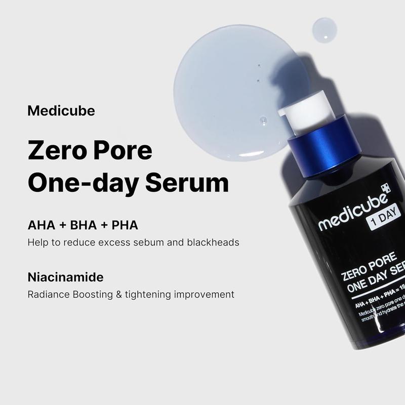 Medicube Zero Pore One-Day Serum 1.01 Fl.Oz - Overnight Resurfacing Serum with Pore Tightening Complex - 15.2% AHA+BHA+PHA & 2% Niacinamide - 10.8% Reduction in Pore Appearance after One Day of Use No brand