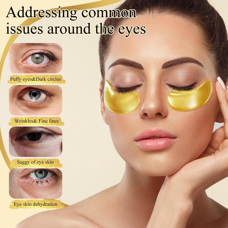 24k Gold Eye Mask, 15 30 Pairs Deeply Moisturizing Eye Masks, Hydrating Eye Care Mask, Eye Skin Care Product for Men & Women