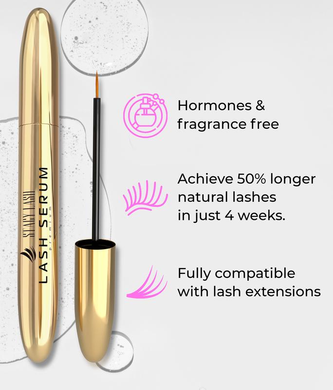 Stacy Lash Growth Serum 5ml | Eyelash & Brow Enhancing Serum with Biotin | Natural Lash & Eyebrow Growth | Premium Self-Care Beauty Product