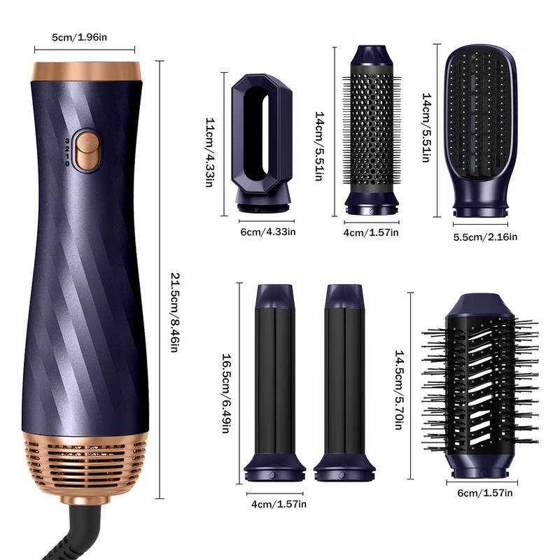 OKWRAP 6 in One Hot Air Brush, Comfort 1000W Powerful Negative Ionic Air Curler Hair Styler Set,Thanksgiving Day & Christmas & Fall Gifts