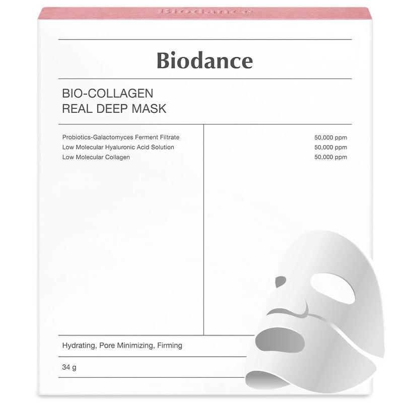 BIODANCE Bio Collagen Real Deep Mask, 34g Hydrating and Pore Tightening Sheet Mask for Face | Low Molecular Collagen Ampoule