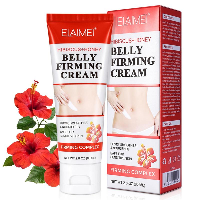 80ml Belly Skin Firming Cream, Skin Tightening Cream with Hibiscus and Honey, Moisturizing Skin Cream for Women, Body Care Cream, Christmas Gift