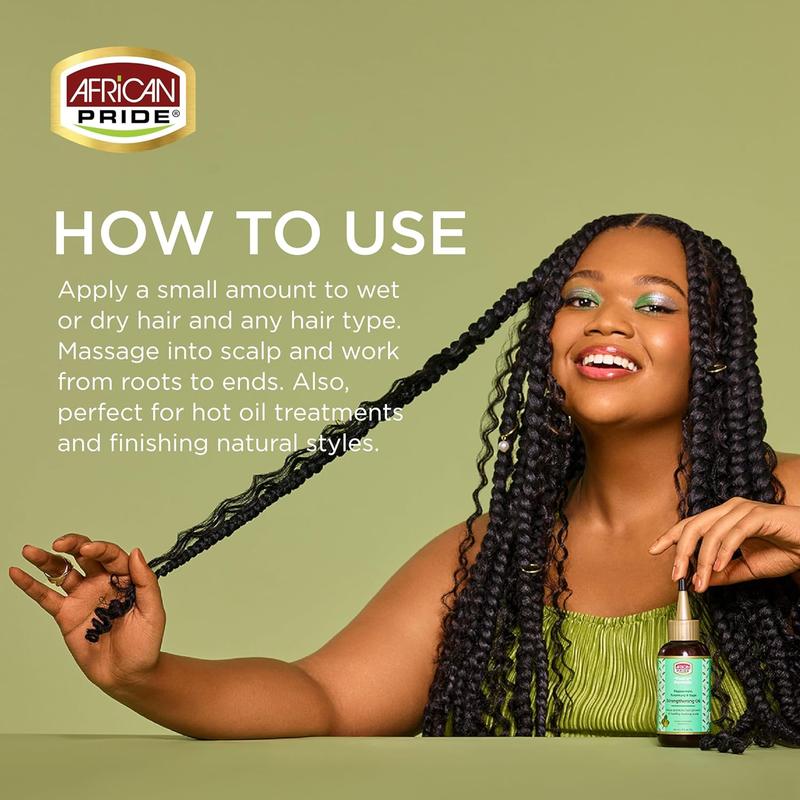 African Pride Feel It Formula, Strengthening Oil with Peppermint, Rosemary, and Sage, Helps promote Hair Growth, Nourishing Treatment for Split Ends and Dry Scalp for All Hair Types, 4 fl oz.