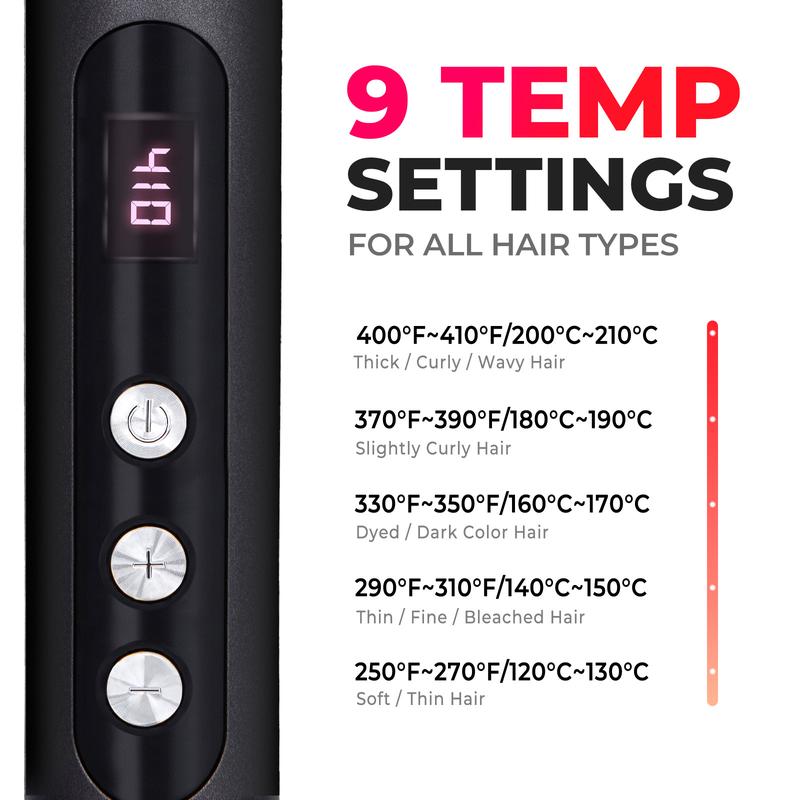 TYMO Ring Plus Ionic Hair Straightener Brush & TYMO CurlPro & Hair Oil - Compacted Wave Curling Iron for Easy Comfort Styling hair